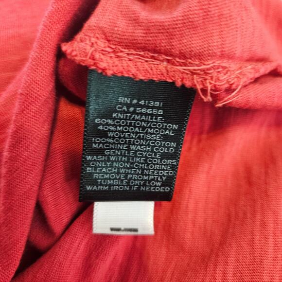 Lauren by Ralph Lauren Short Sleeve Split Neck Top Sz Large - Picture 10 of 11